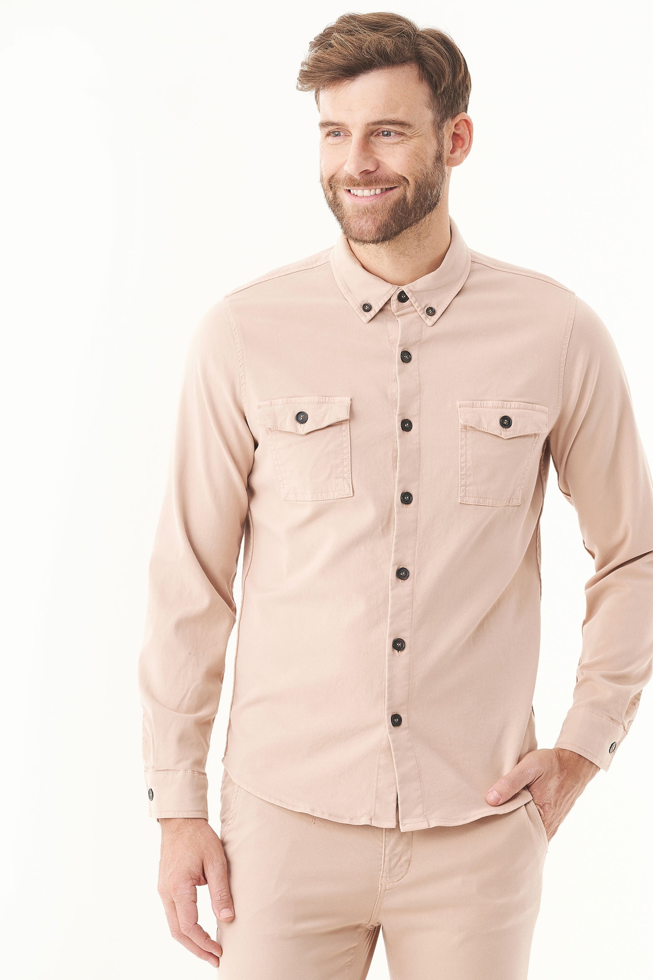ORGANICATION mannen vegan Shirt Tencel Bio-Katoen Beige