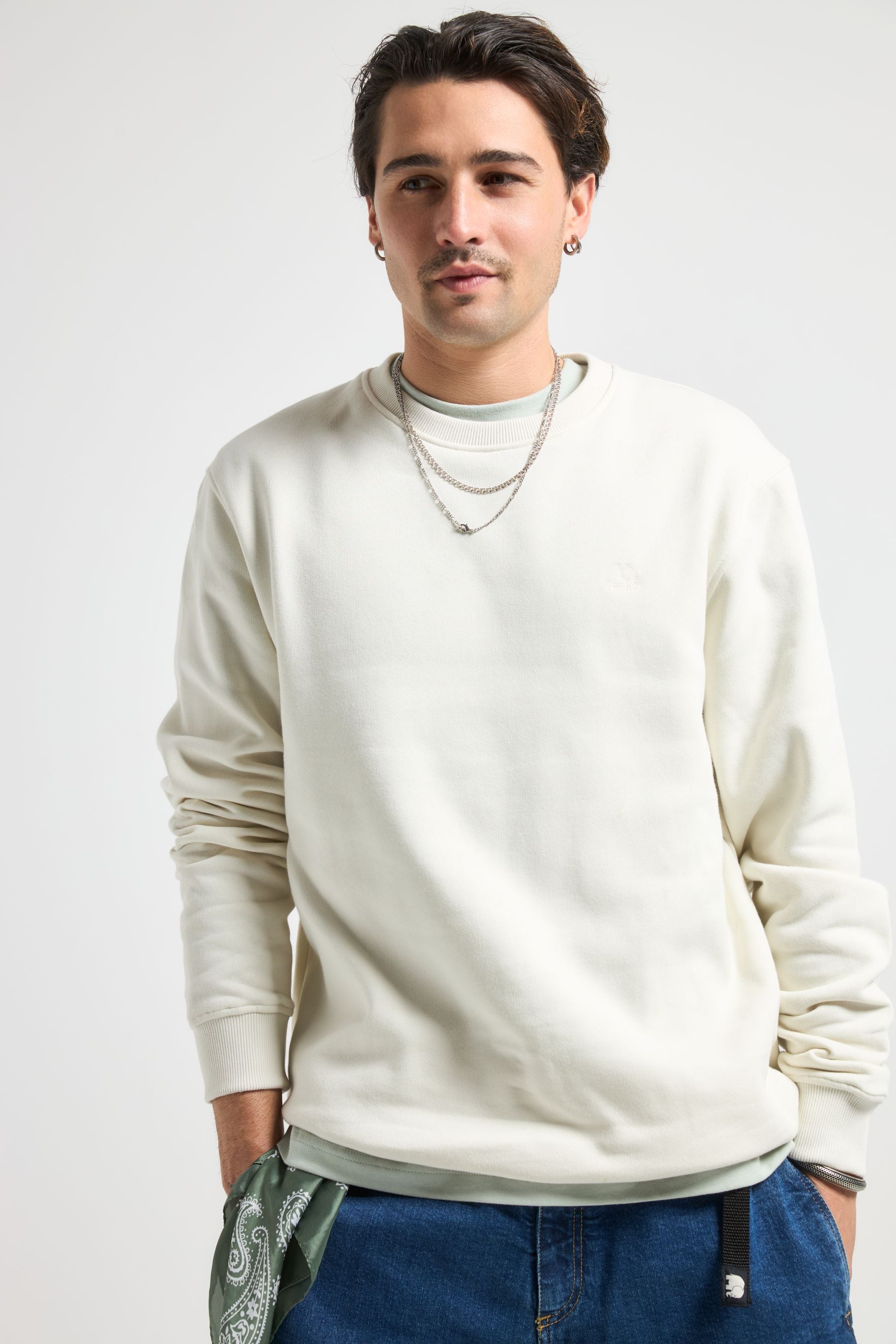 Trendsplant mannen vegan Sweatshirt Essential Sea Glass Cream