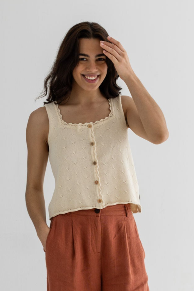 TWOTHIRDS  Top Froson Ecru