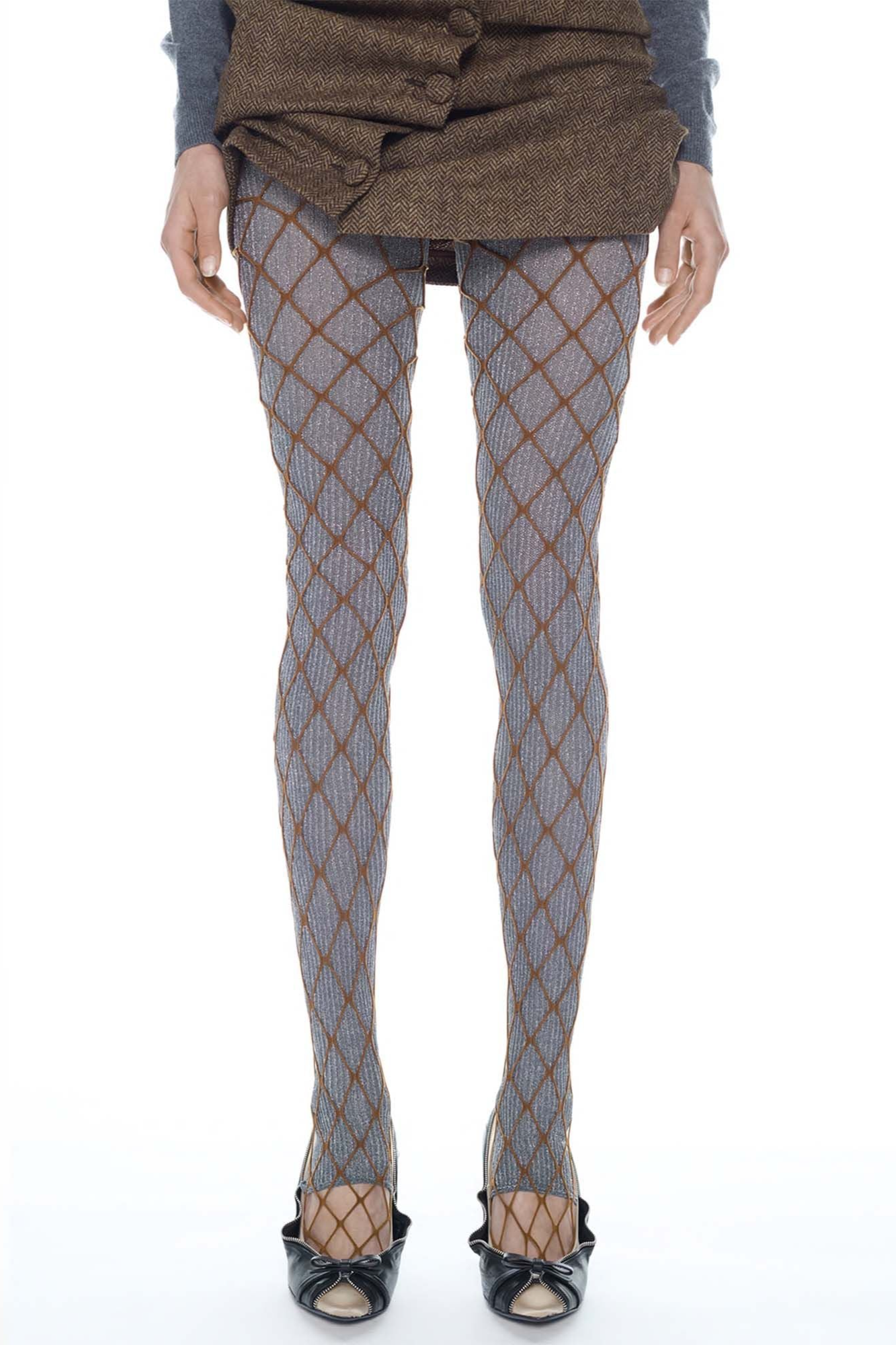Swedish Stockings  Leggings Dubbel August Barron Beige/Zilver