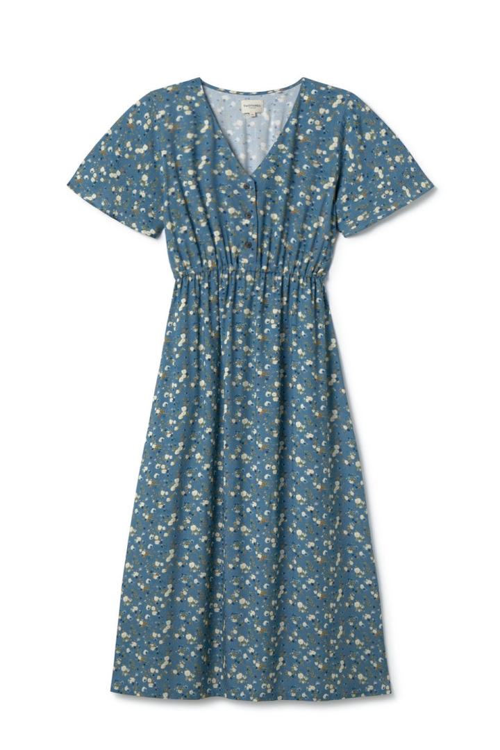 TWOTHIRDS  Jurk Balandra Blue Flowers