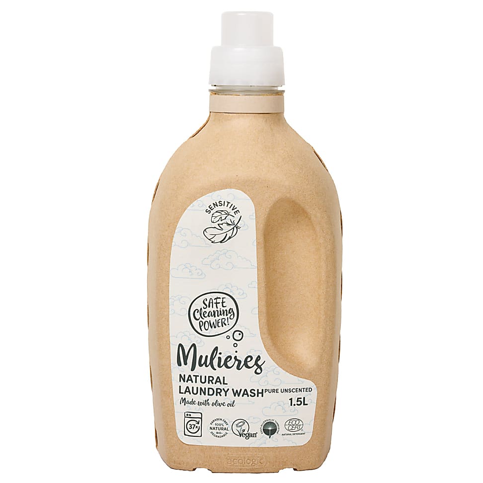 Mulieres Natuurlijk vloeibaar wasmiddel - Pure Unscented 1.5L 37 w...