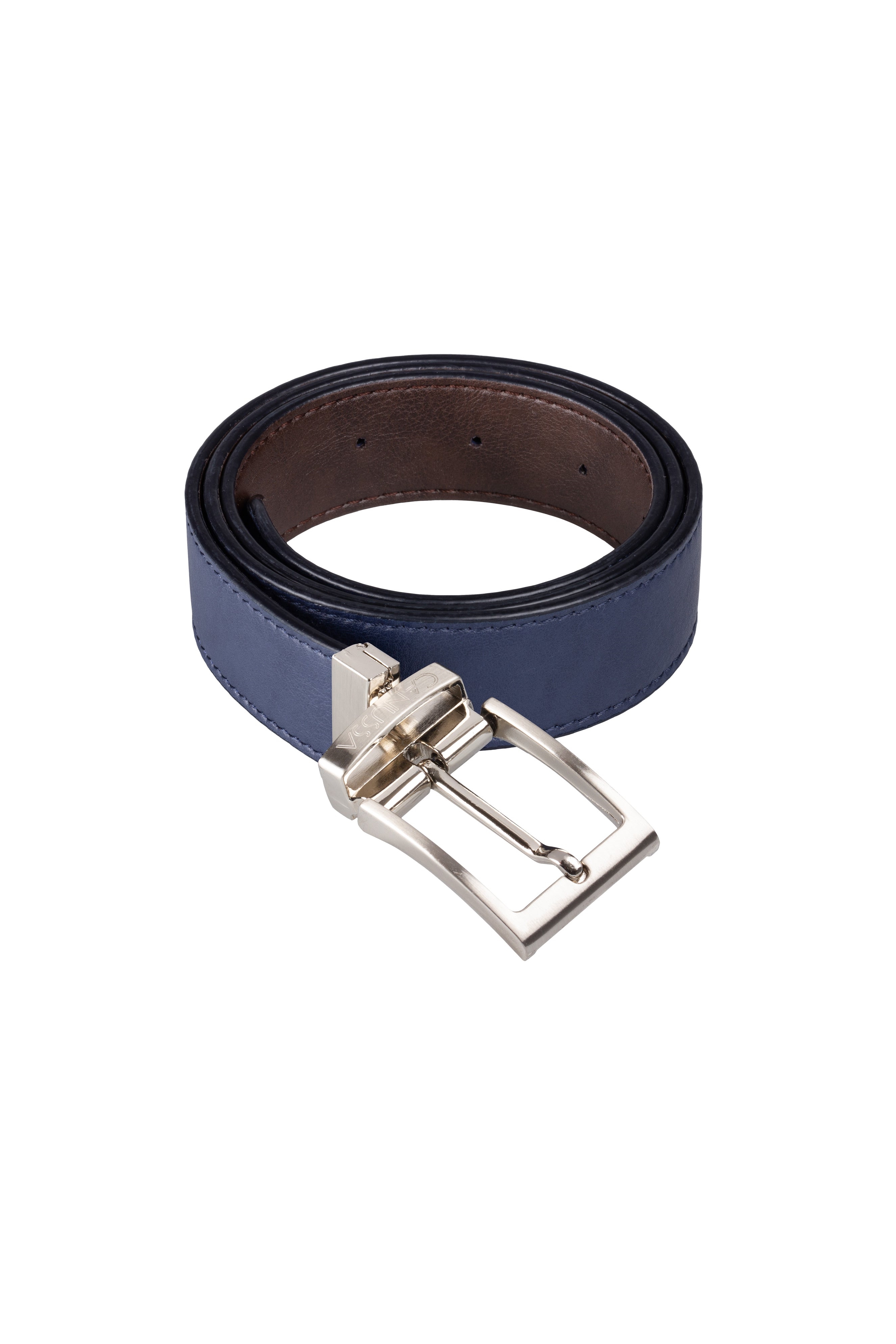 CANUSSA mannen vegan Riem Omkeerbaar Blauw/Bruin
