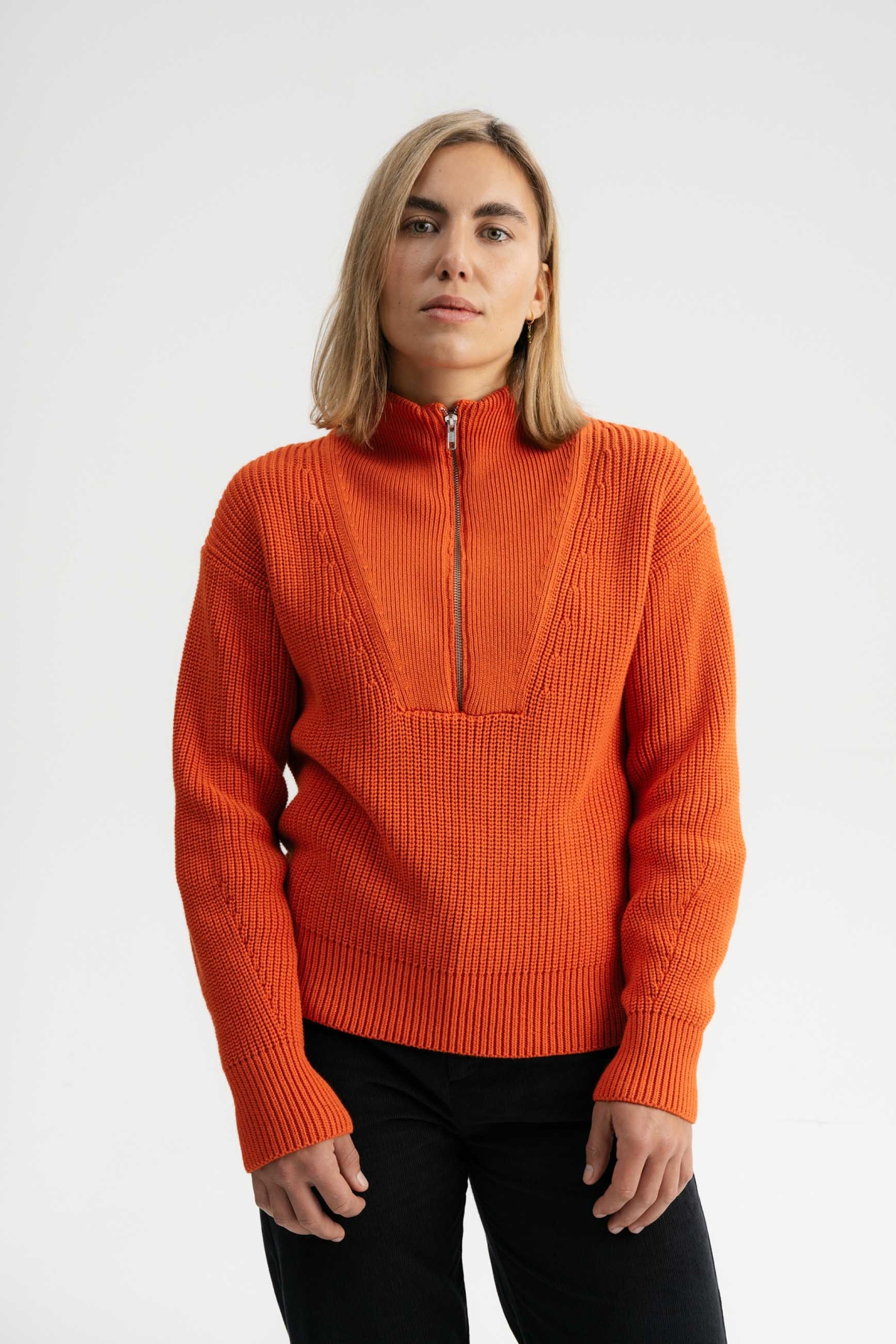MELA  Troyer Ribgebreid Kimaya Oranje Baksteen
