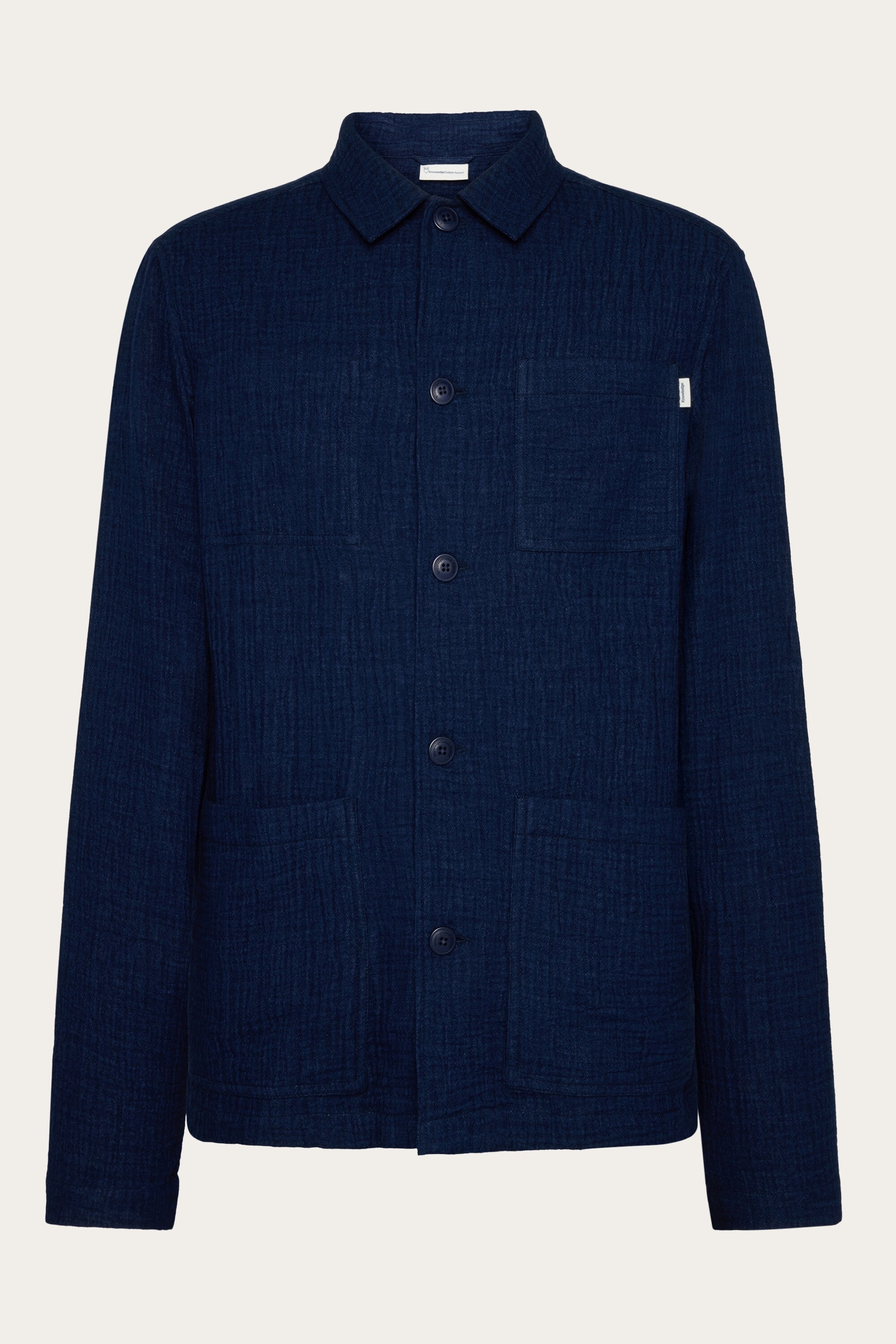 KnowledgeCotton Apparel mannen vegan Overshirt Dobby Indigo