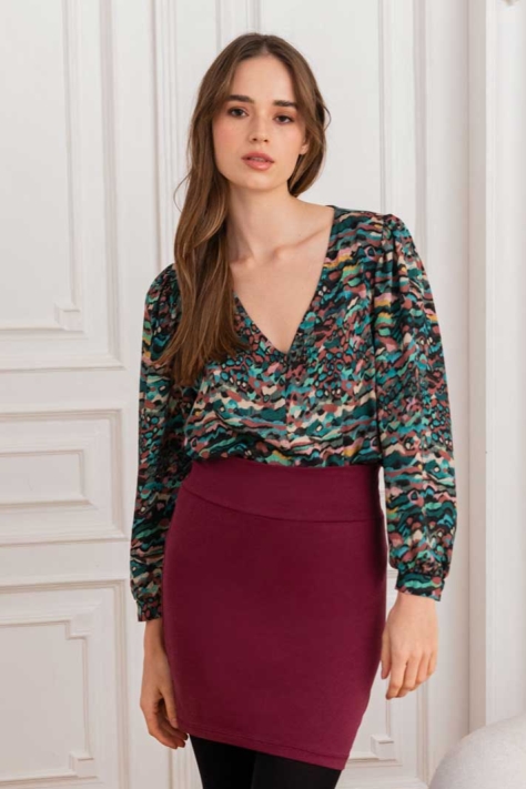 WiDDA  Blouse Lubo Met Grafische Print Veelkleurig
