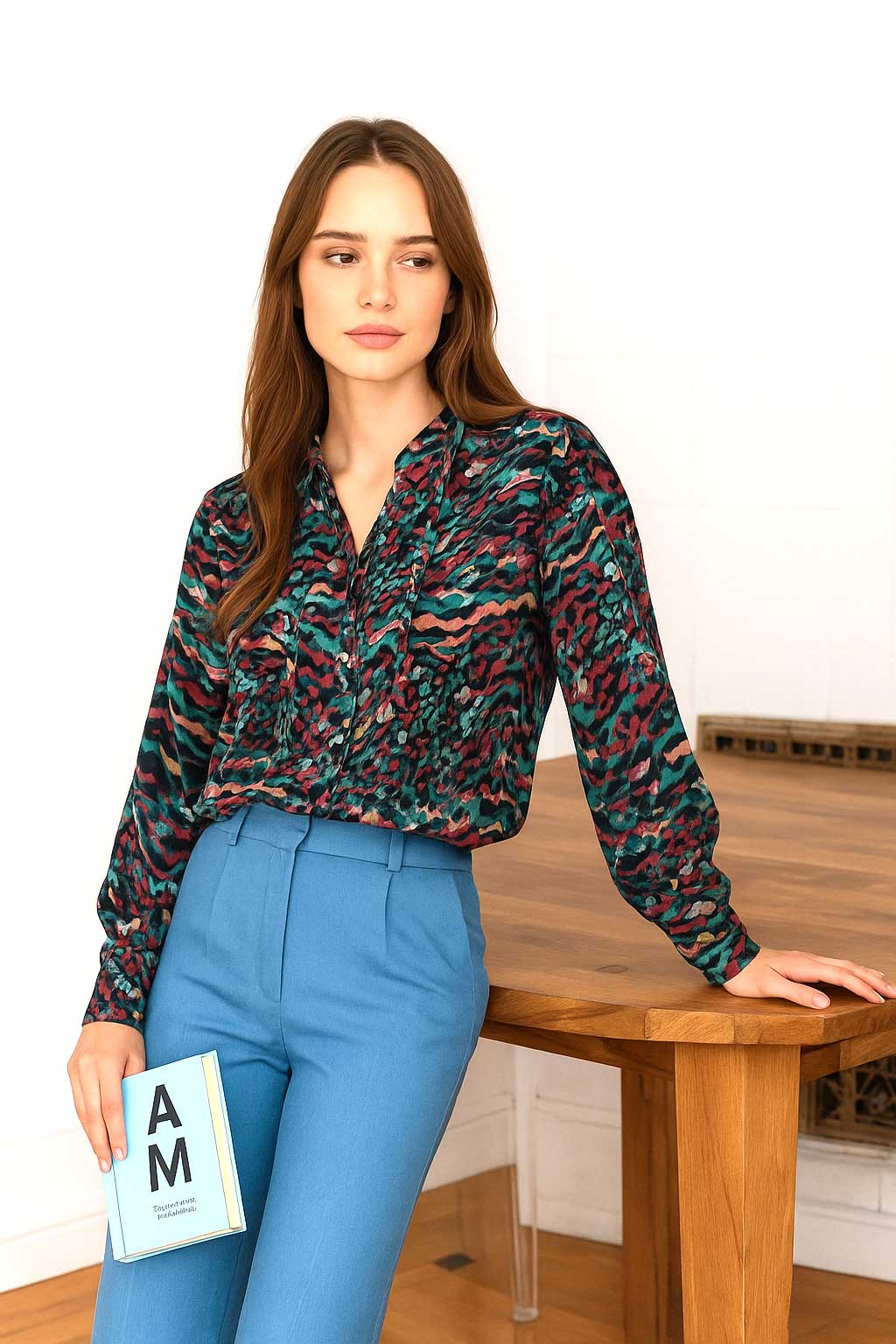 WiDDA  Blouse Banda Grafische Print Veelkleurig