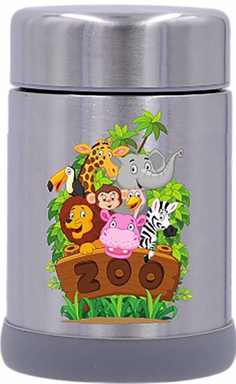 Dora's thermos lunchcontainer Zoo - RVS lunchbox 450ml