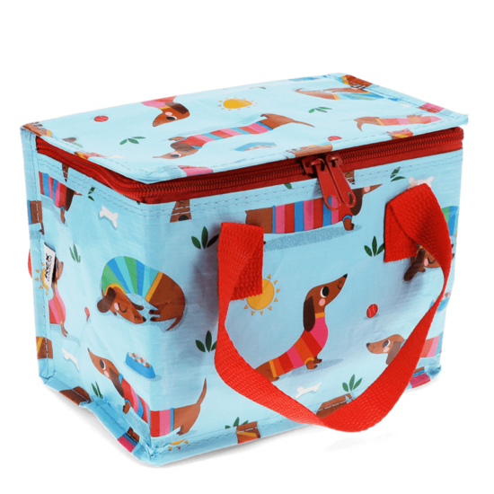 Rex London Lunch bag Sausage Dog Blue - Lunch koeltasje van r-PET