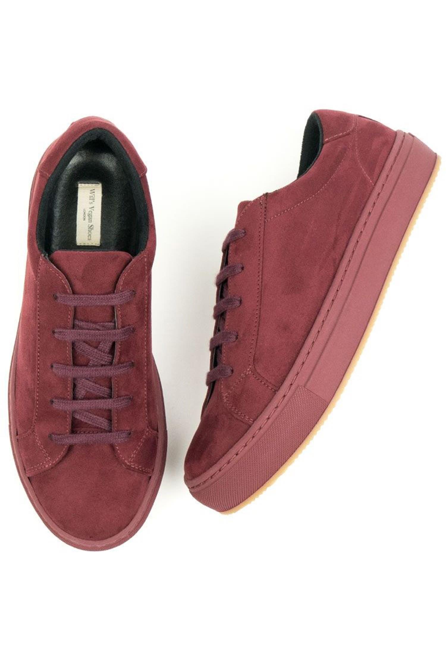 Will's Vegan Store  Sneakers Vegan Suede Donkerrood