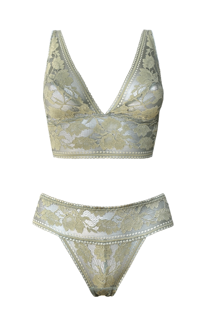 Anekdot  Set Bralette & Slips Viana Verde Sage Green