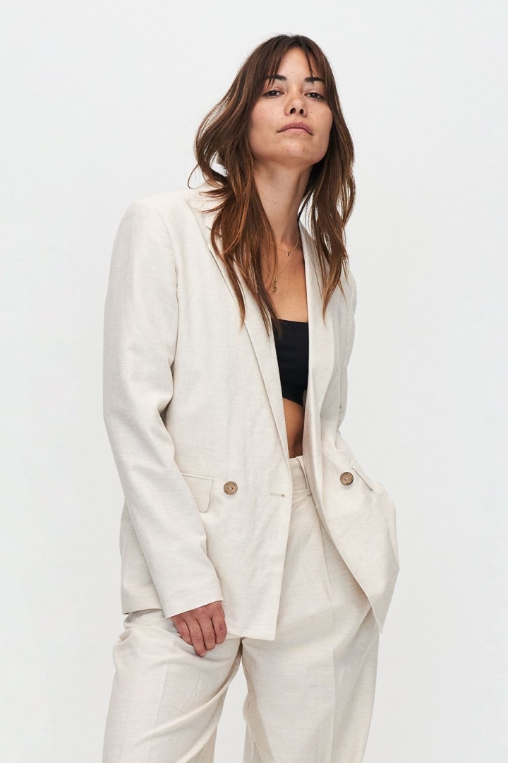 Kuyichi  Blazer Scarlett Gemêleerd Gebroken Wit