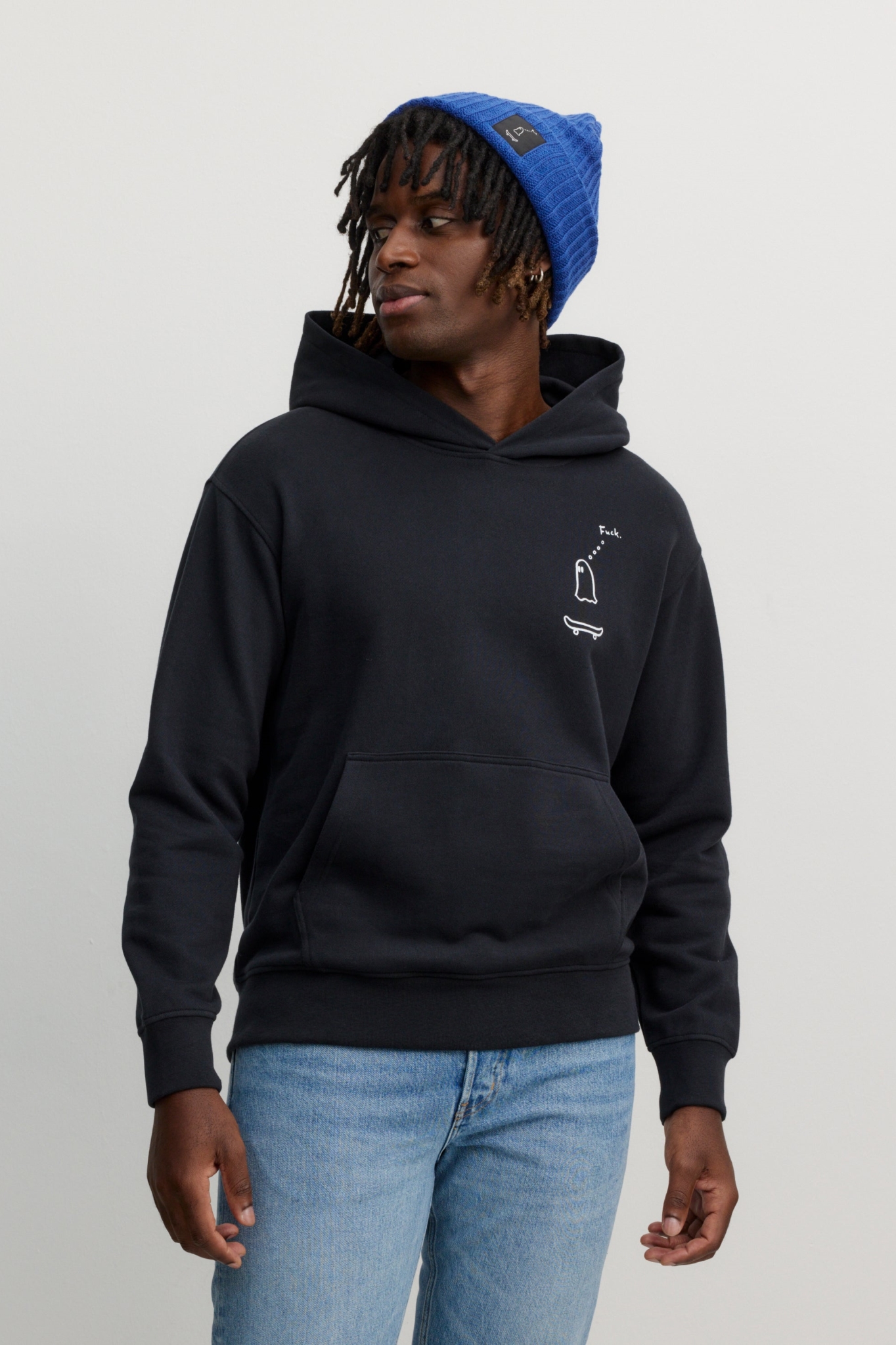 Recolution mannen vegan Hoodie Olive Verkeerde Kant Bestuurder Zwart