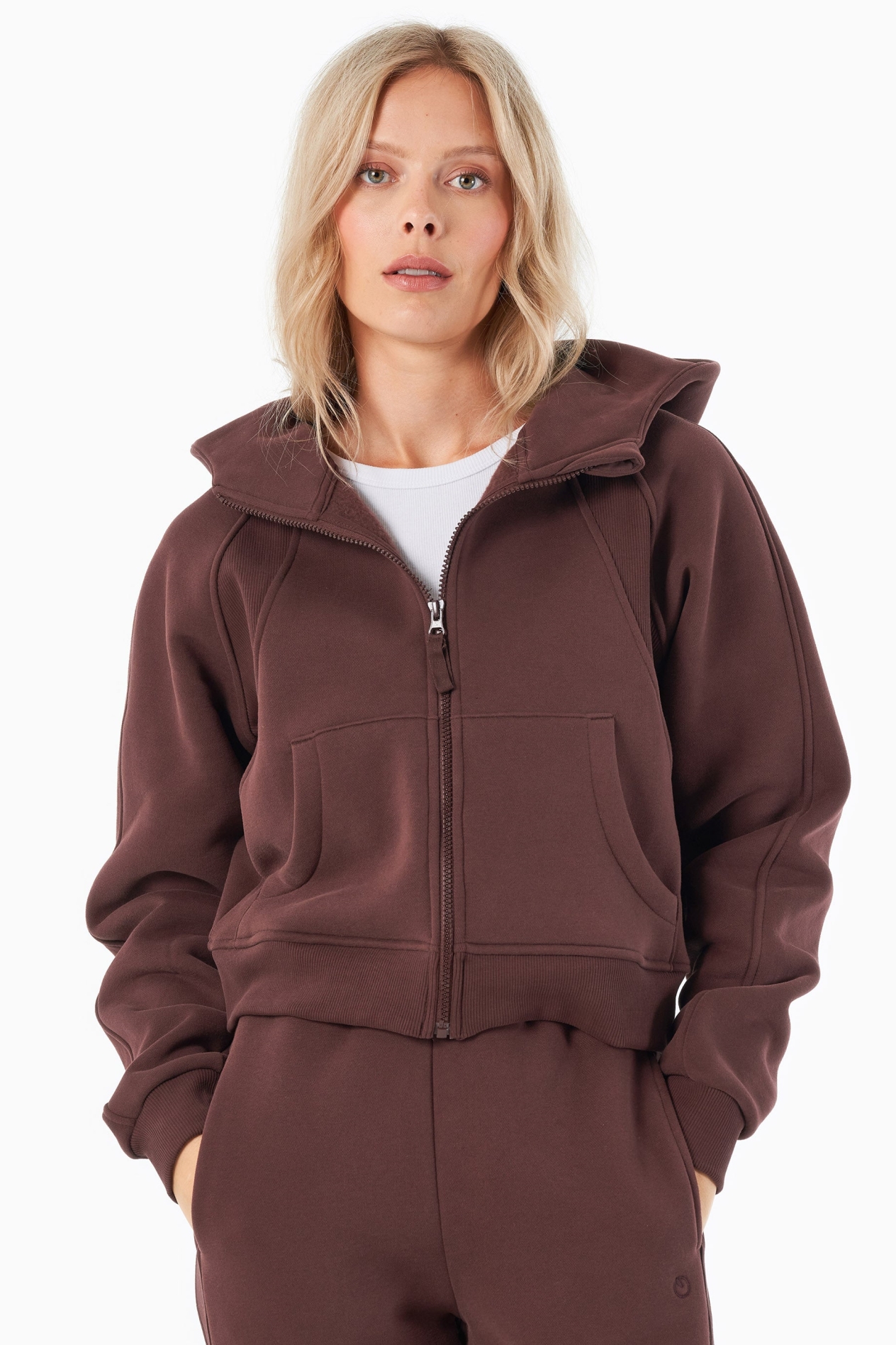 ORGANICATION  Hoodie Met Volledige Ritssluiting, Joddy Bitter Chocolate