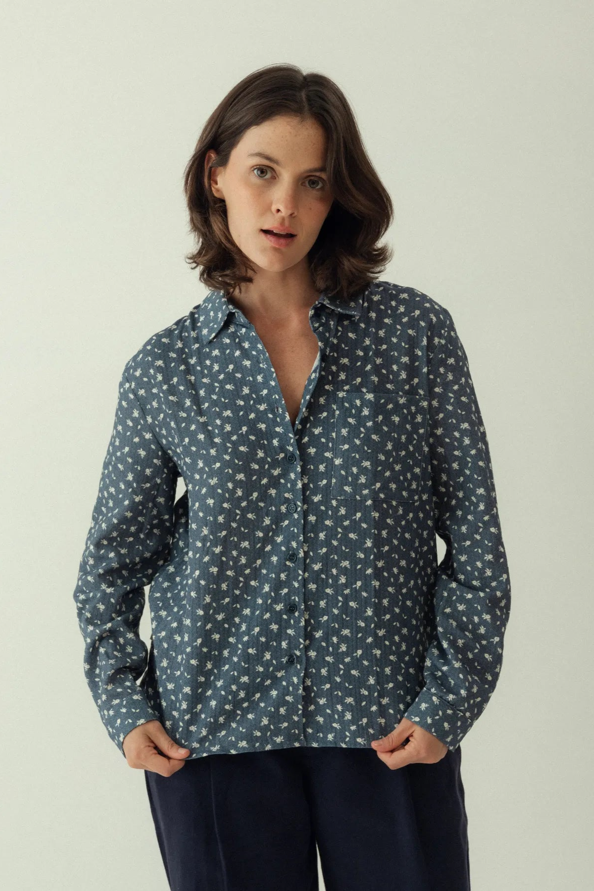 Clotsy  Blouse Lara Bloemen Blauw