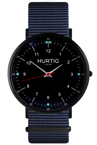 Hurtig Lane  Horloge Moderna Nylon Zwart & Blauw