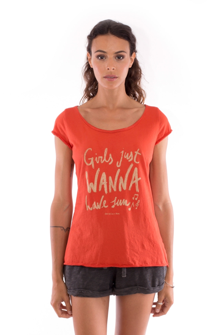 RAVENS VIEW IBIZA  T-Shirt Girls Just Wanna... Terracotta Oranje
