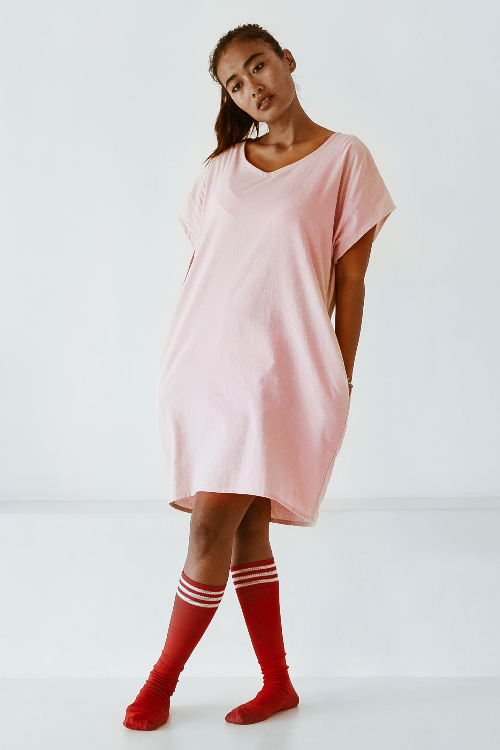 The Driftwood Tales  Jurk Oversized T-Shirt Roze