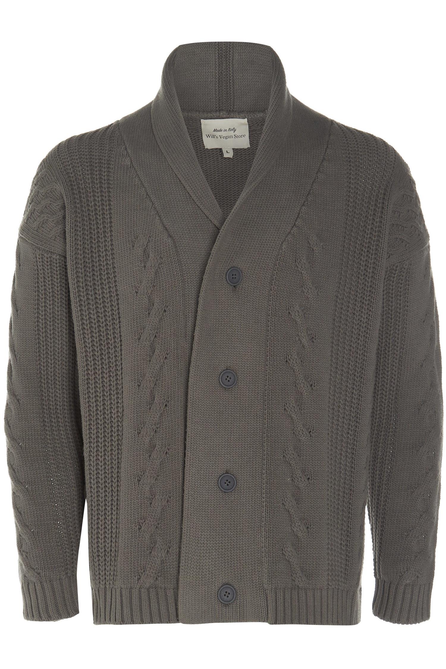 Vegan Vest Grof Gebreid Grijs - Will's Vegan Store