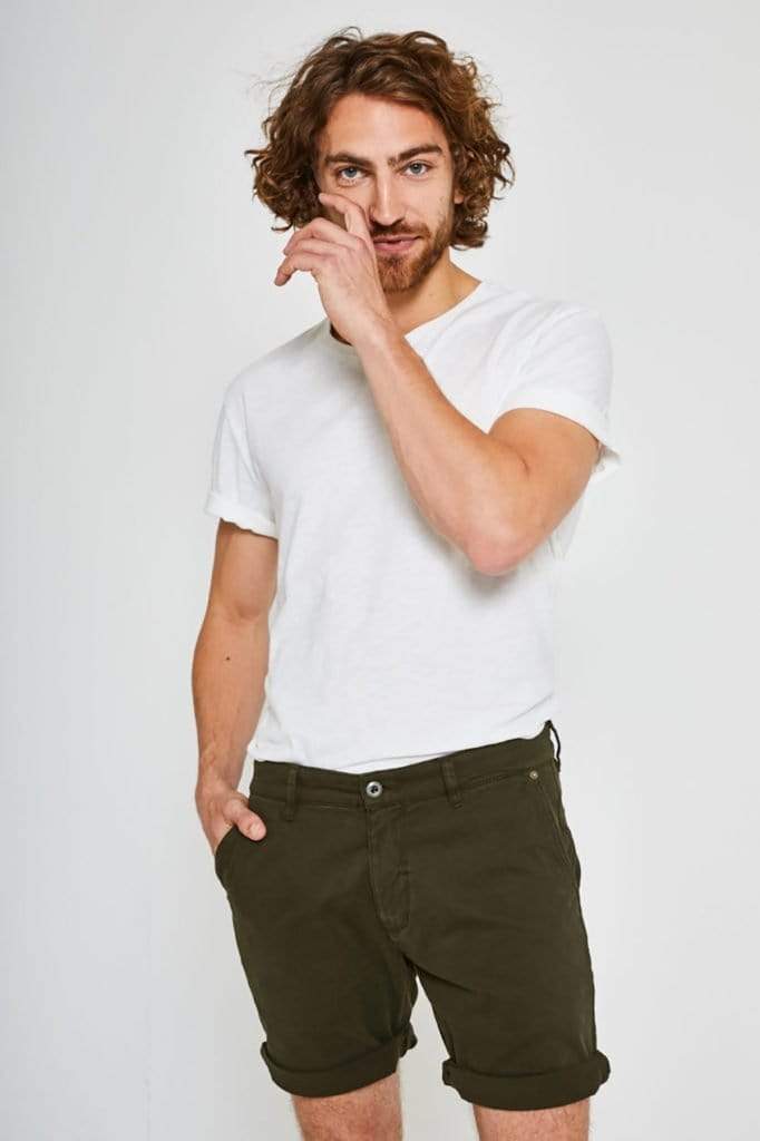 Kuyichi mannen vegan Chino Shorts Toby Donkergroen