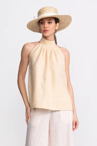 De IONESCU  Halter Top Tismana Ecru