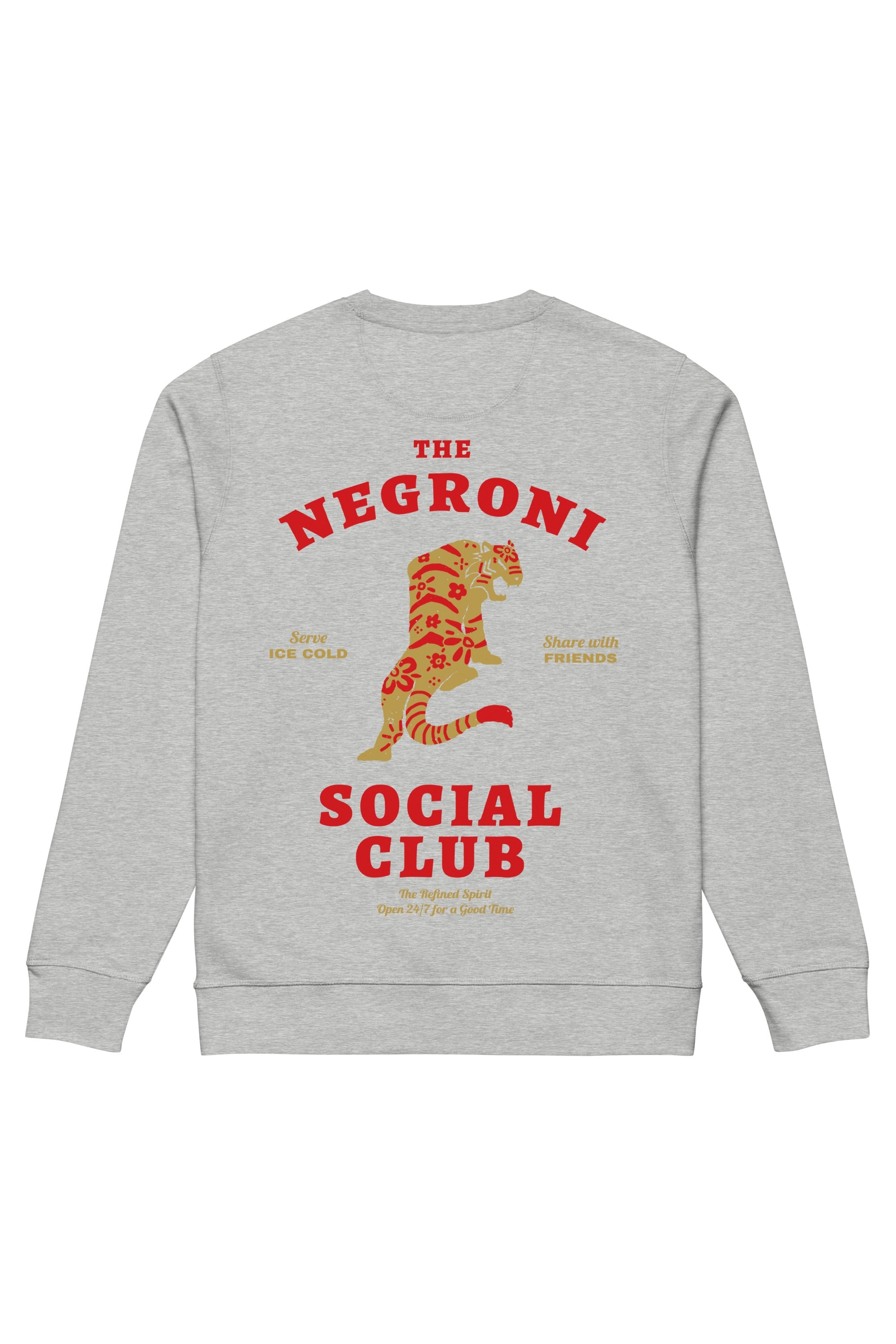 The Refined Spirit  Unisex Sweatshirt Van The Negroni Social Club, GemÃªleerd Grijs.