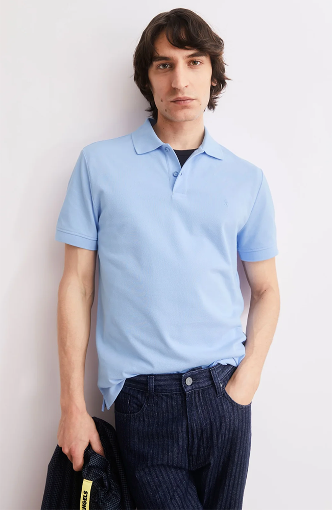 ARMEDANGELS mannen vegan Polo Maario Wedgwood Blue