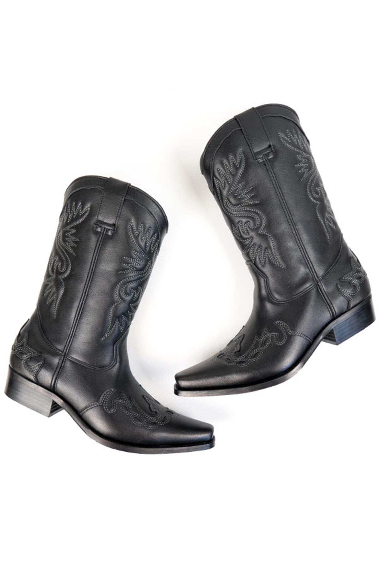 Will's Vegan Store mannen vegan Western Boots Zwart