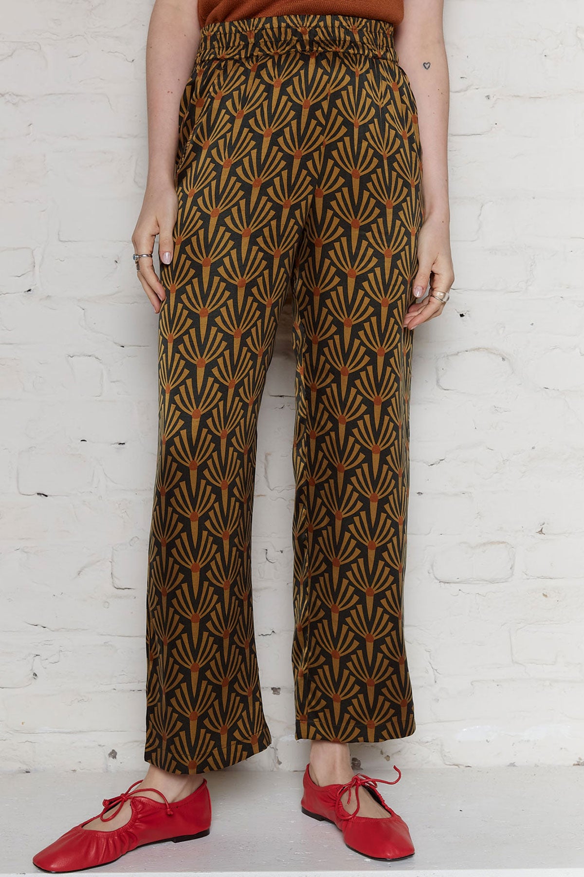 Yahmo  Broek Hilde Artdeco Groen/Bruin