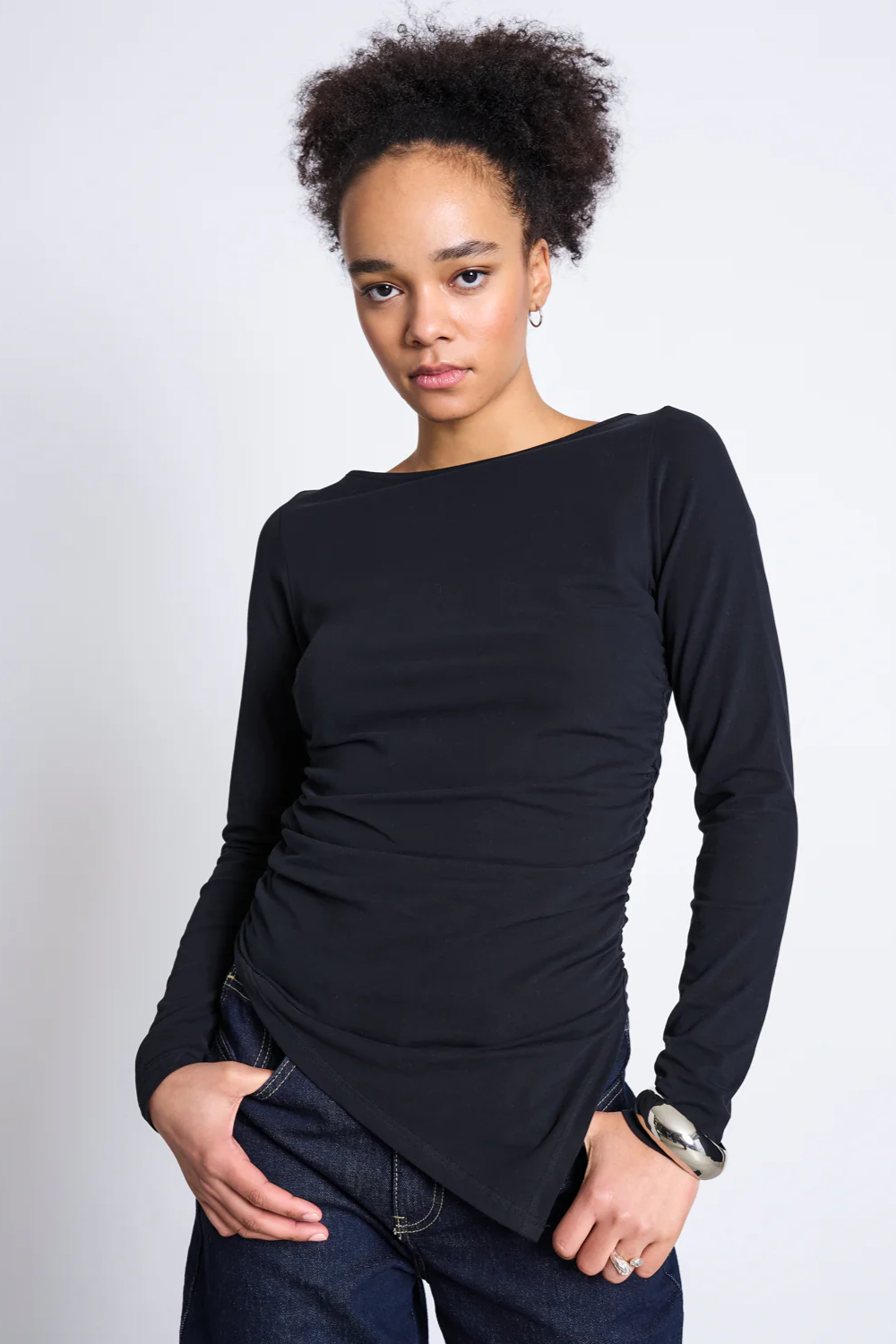 JAN 'N JUNE  Longsleeve Met Boothals Noly Zwart