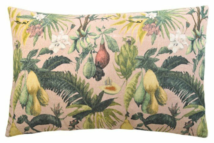 Go Round Strelitzia katoen velours sierkussen - Cushion 40x60cm