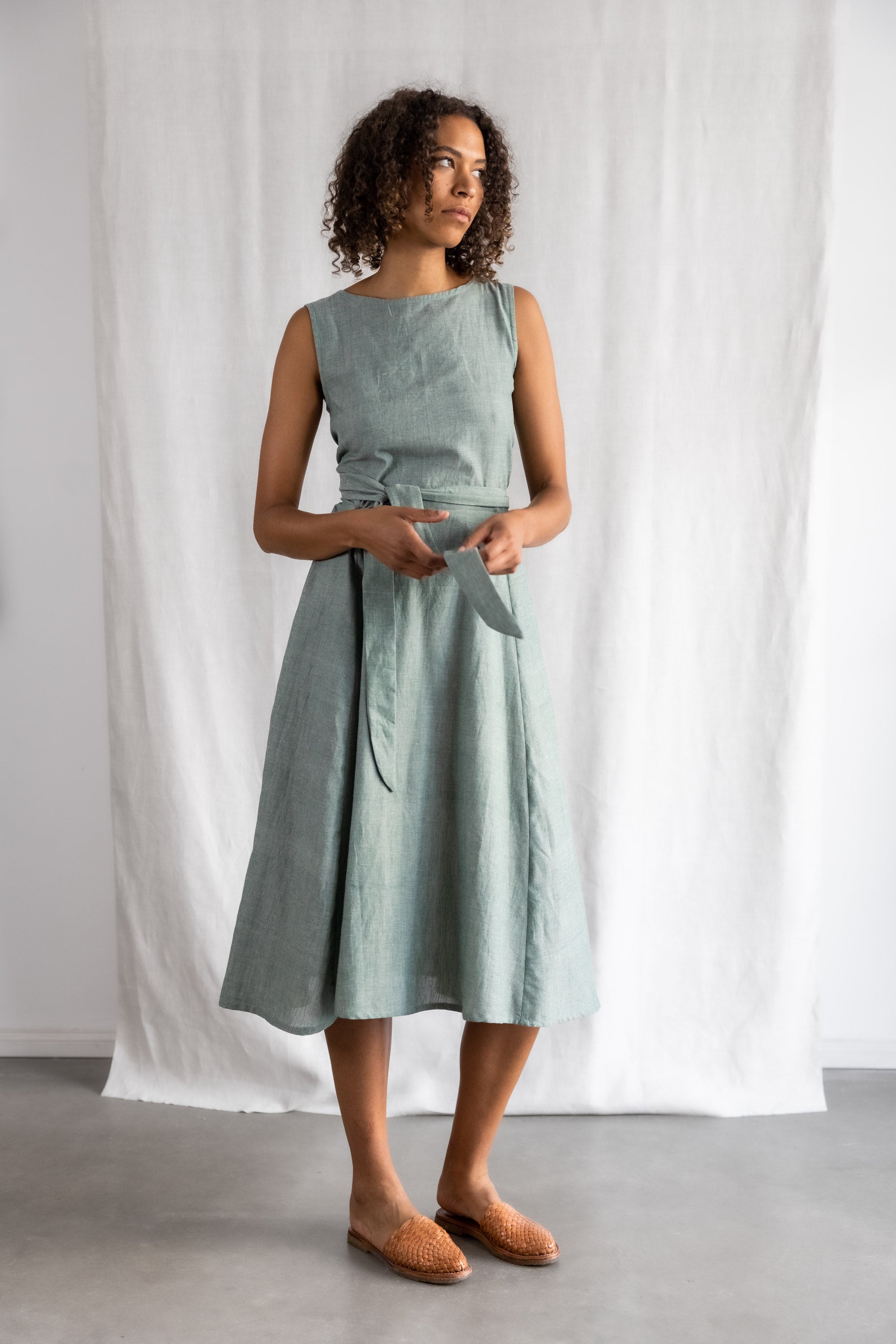 Jyoti - Fair Works  Jurk Karishmi Eucalyptus