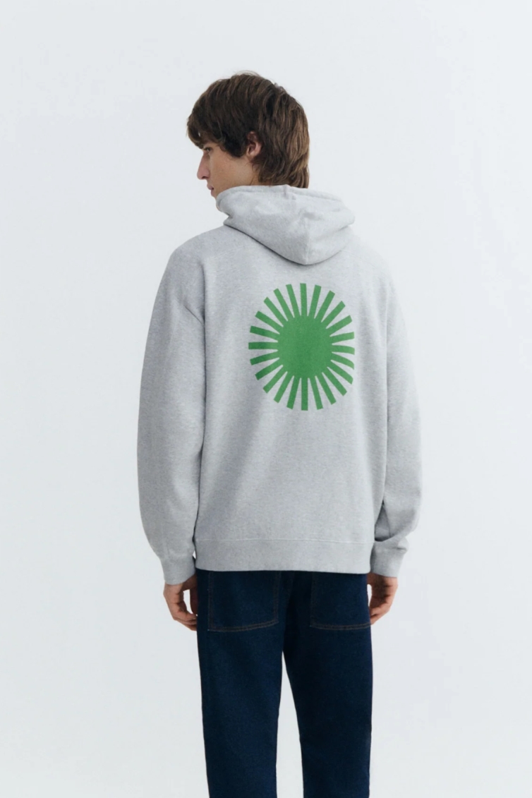 Thinking MU mannen vegan Trui Garfu Groen Zonprint Grijs