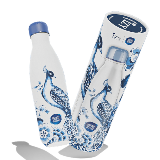 IZY Bottles RVS dubbelwandige drinkfles 500ml - Peacock