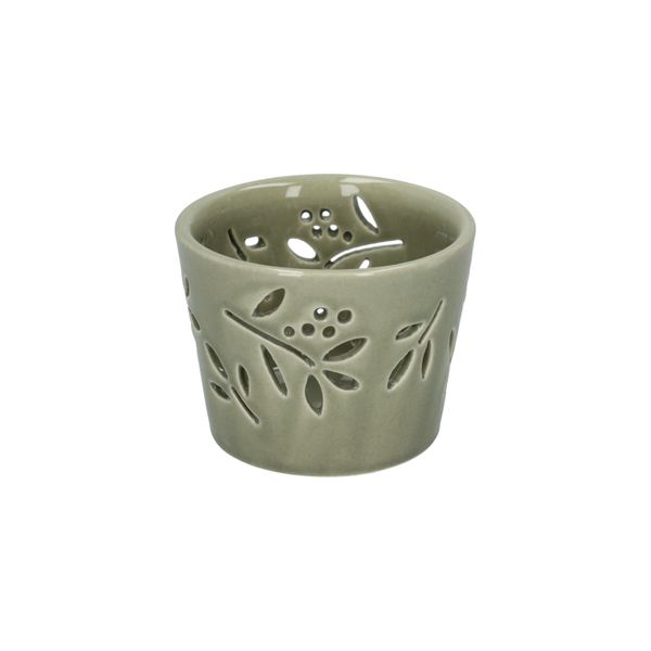 Waxinelichthouder, porselein, lichtgroen, Ø7 x 5,5 cm