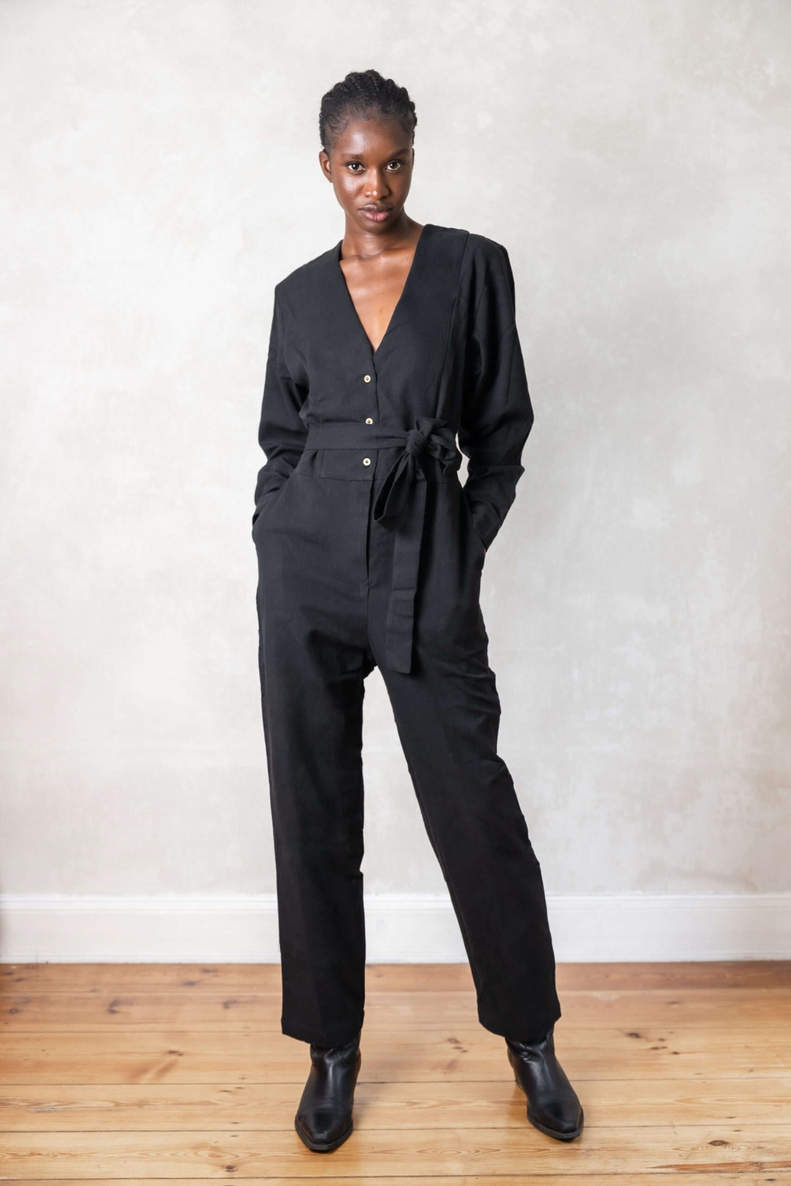 Jyoti Fair Works  Jumpsuit Keerthi Hennep/Tencel Zwart
