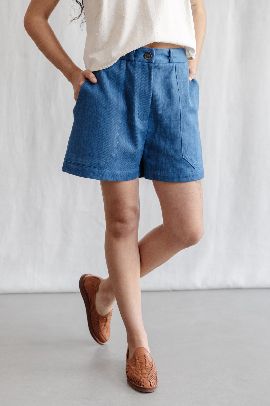 Jyoti - Fair Works  Shorts Denim Kusuma Blauw