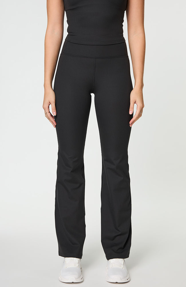 Girlfriend Collective  Legging Rib Flare Compressie Zwart