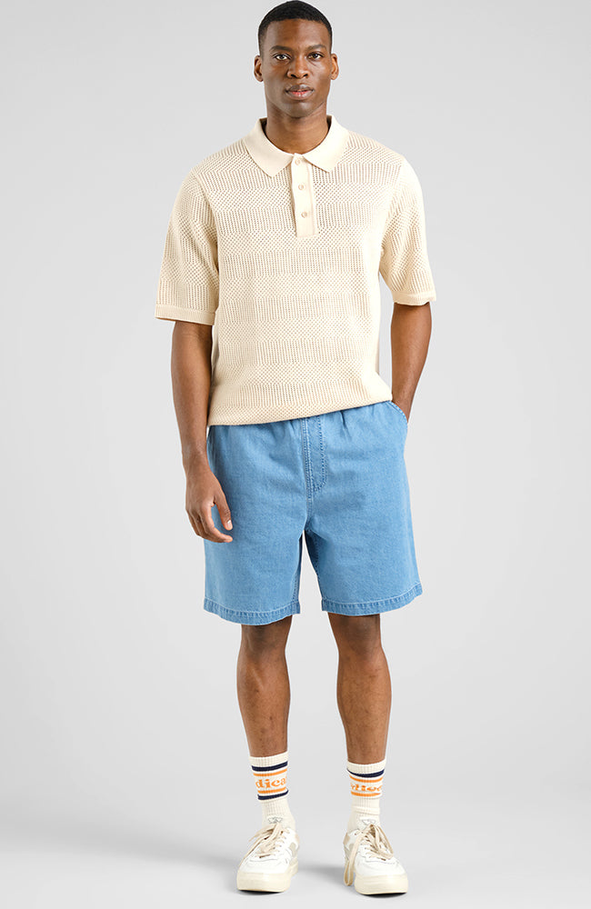 DEDICATED mannen vegan Shorts Denim Vejle Blauw
