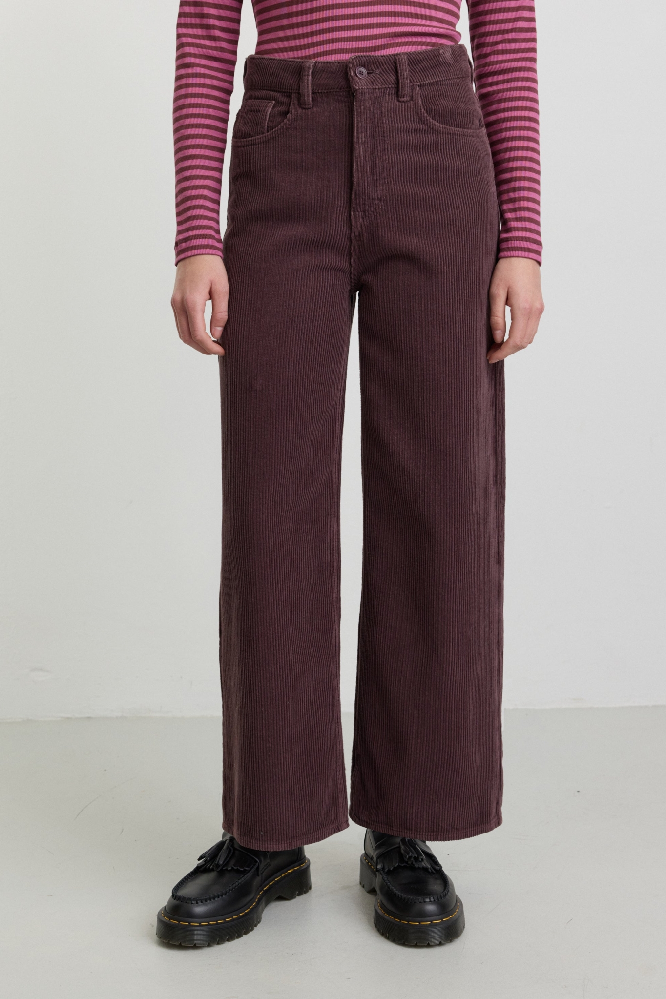 Recolution  Broek Corduroy Erica Donker Pruim