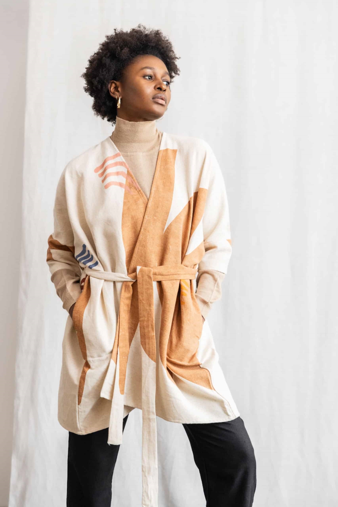 Jyoti Fair Works  Vest Kala Blockprint-Bruin