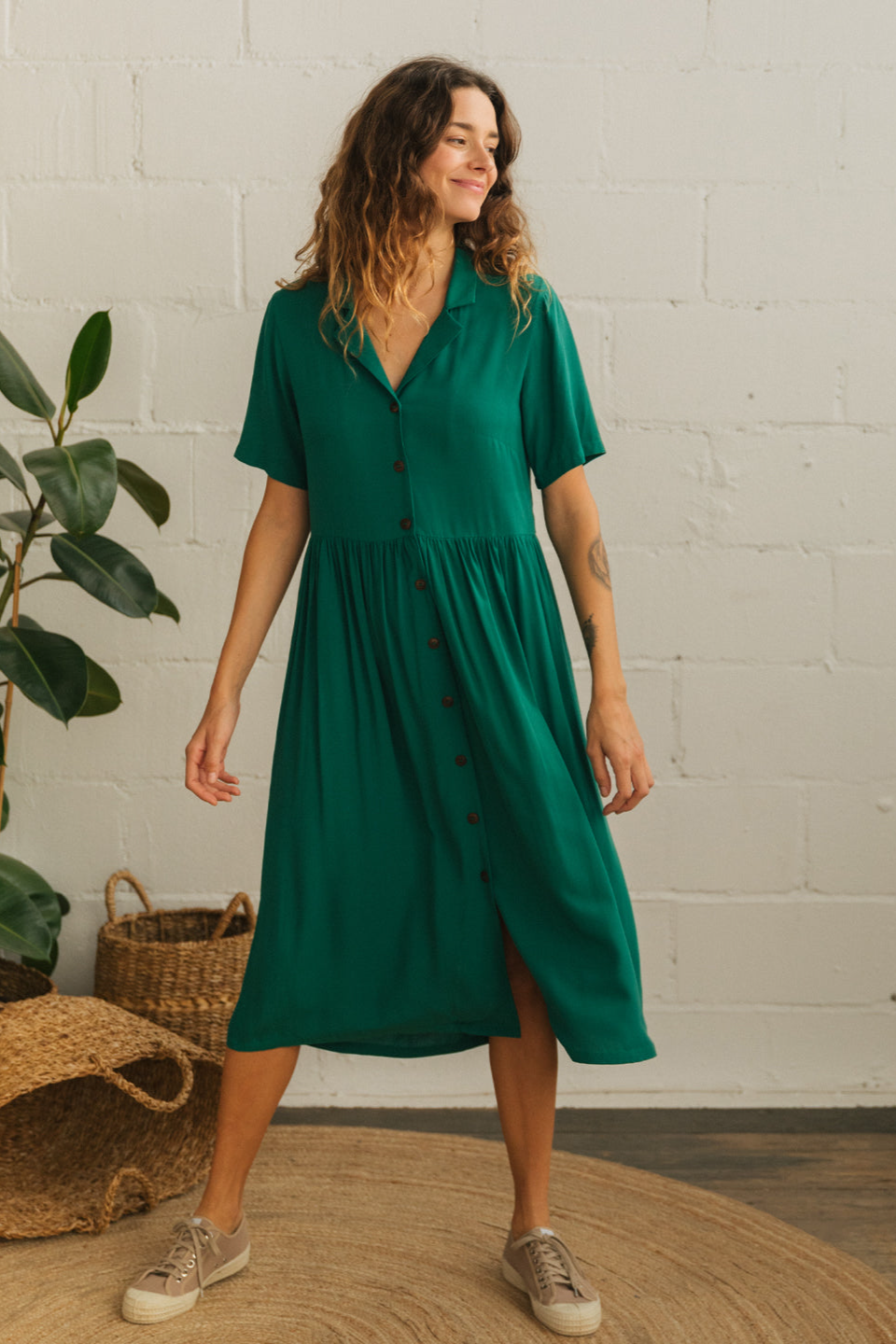 TWOTHIRDS  Jurk Saint Helena Evergreen