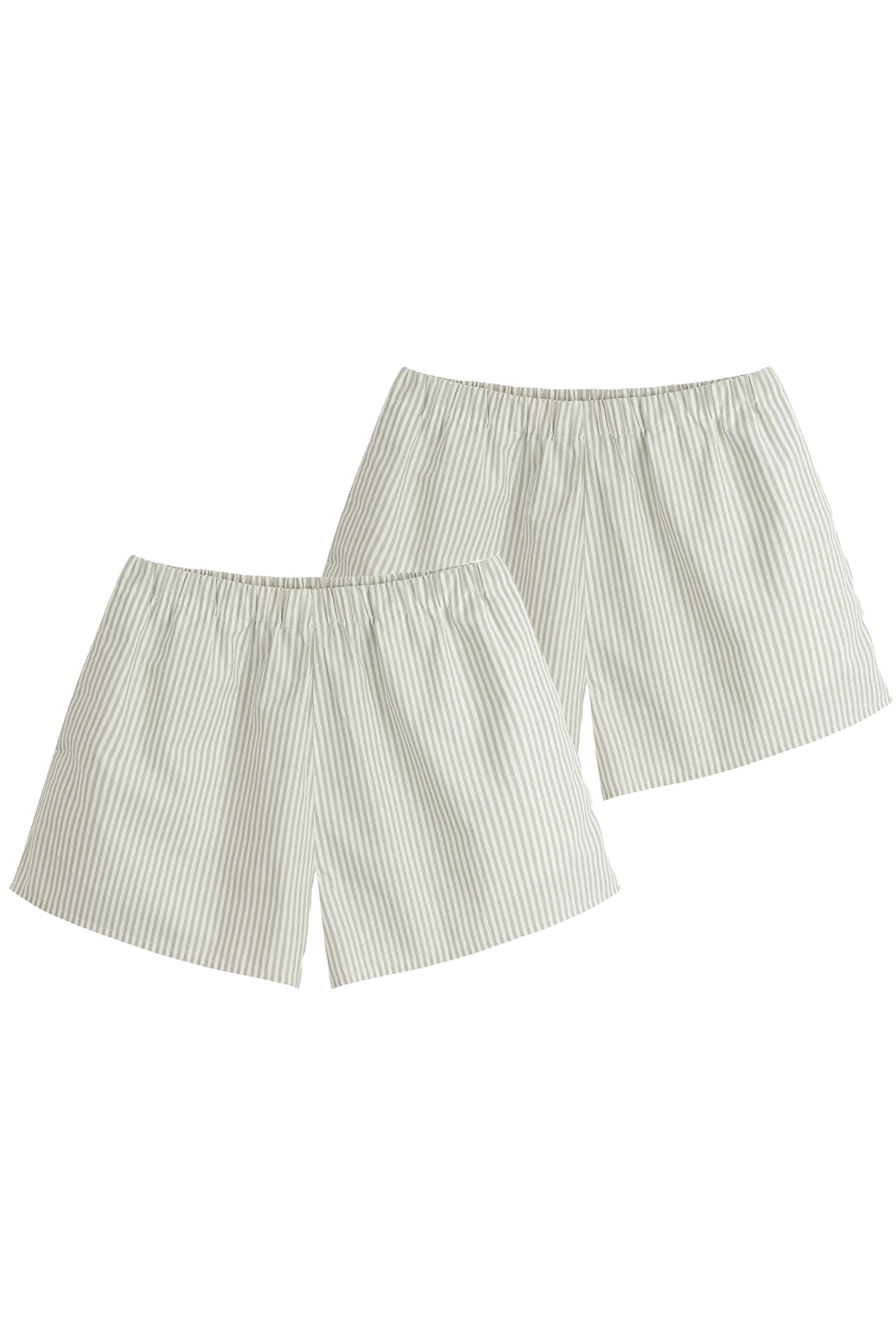 MELA  Multipack 2x Pyjamashorts Bundel Stijl Vanika Thyme/Wit Gestreept