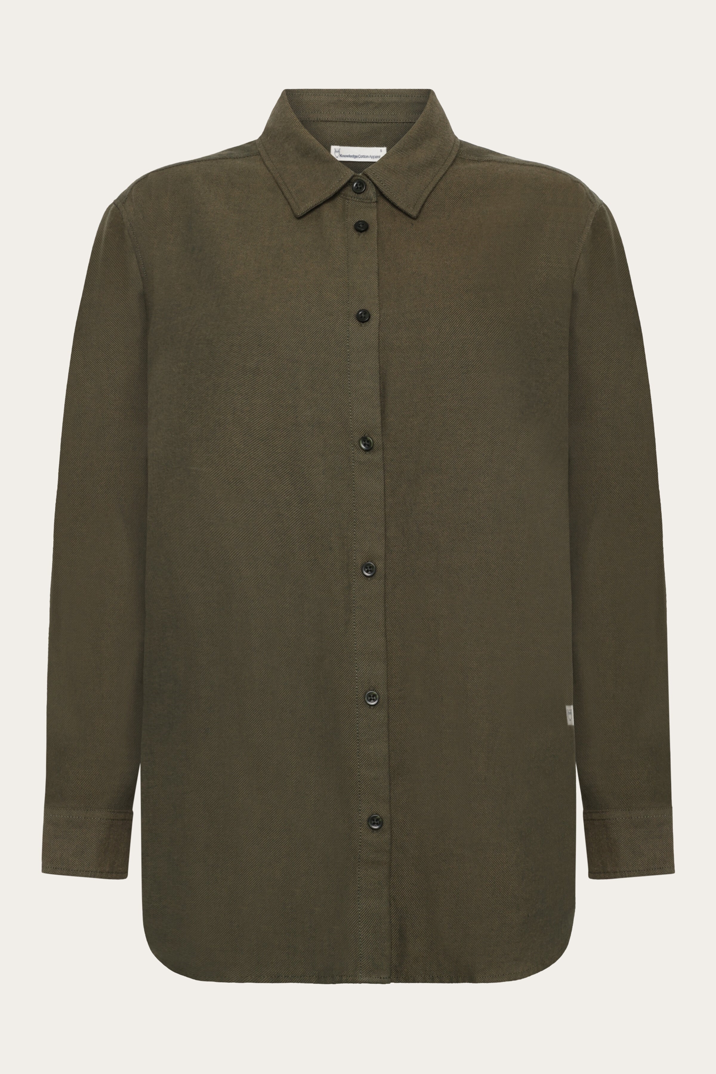 KnowledgeCotton Apparel  Damesblouse Van Flanel, Bosnachtgroen