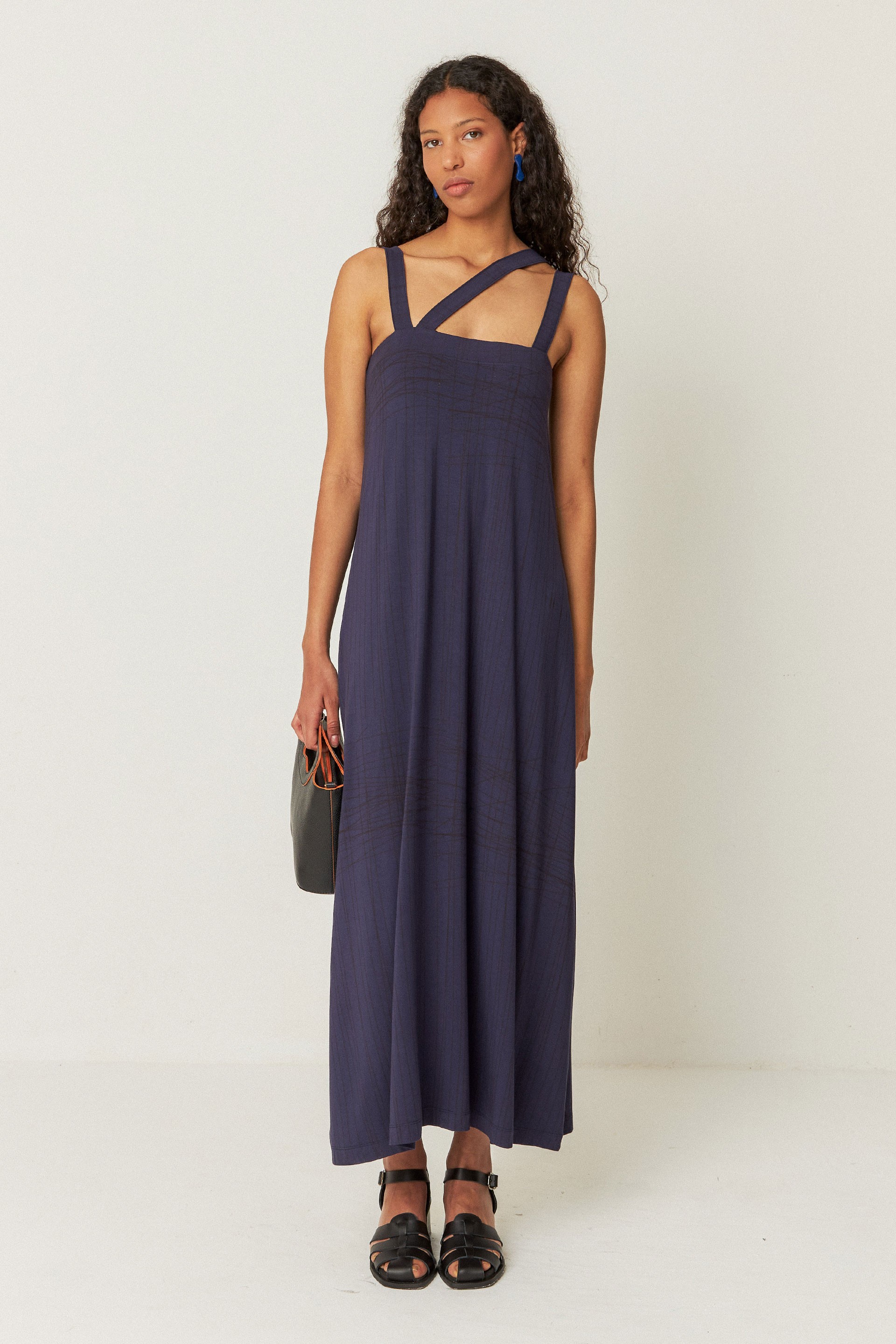 SKFK  Jurk Odele In Marineblauw