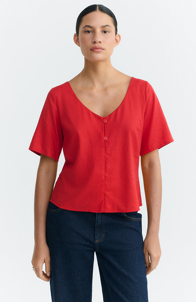 Thinking MU  Blouse Leia Clavel Rood