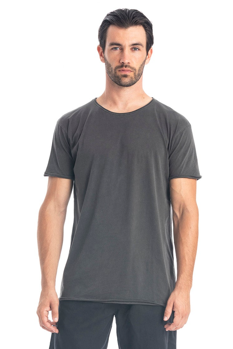 RAVENS VIEW IBIZA mannen vegan T-Shirt Ronde Wildhals Antraciet