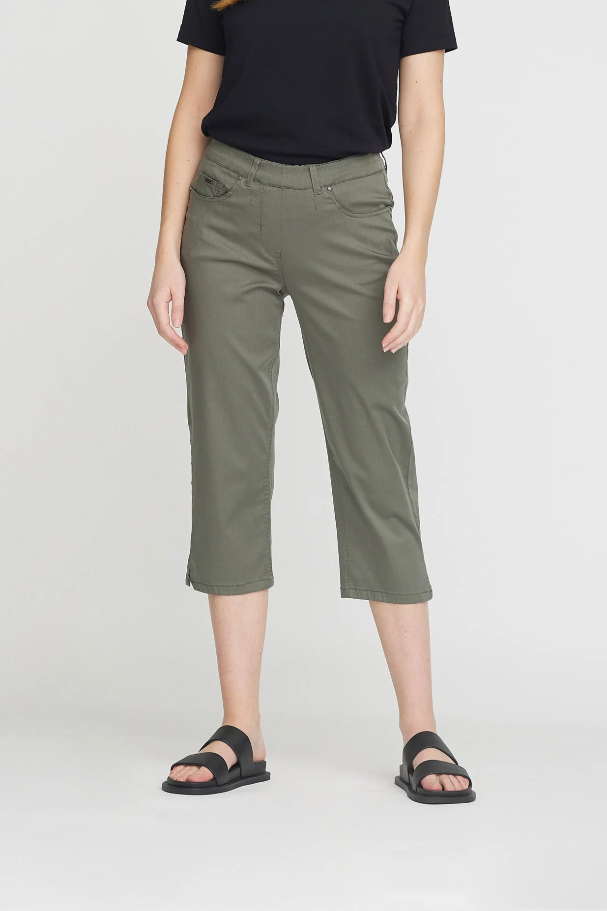 LAURIE  Broek Capri Hannah Regular Dark Shadow