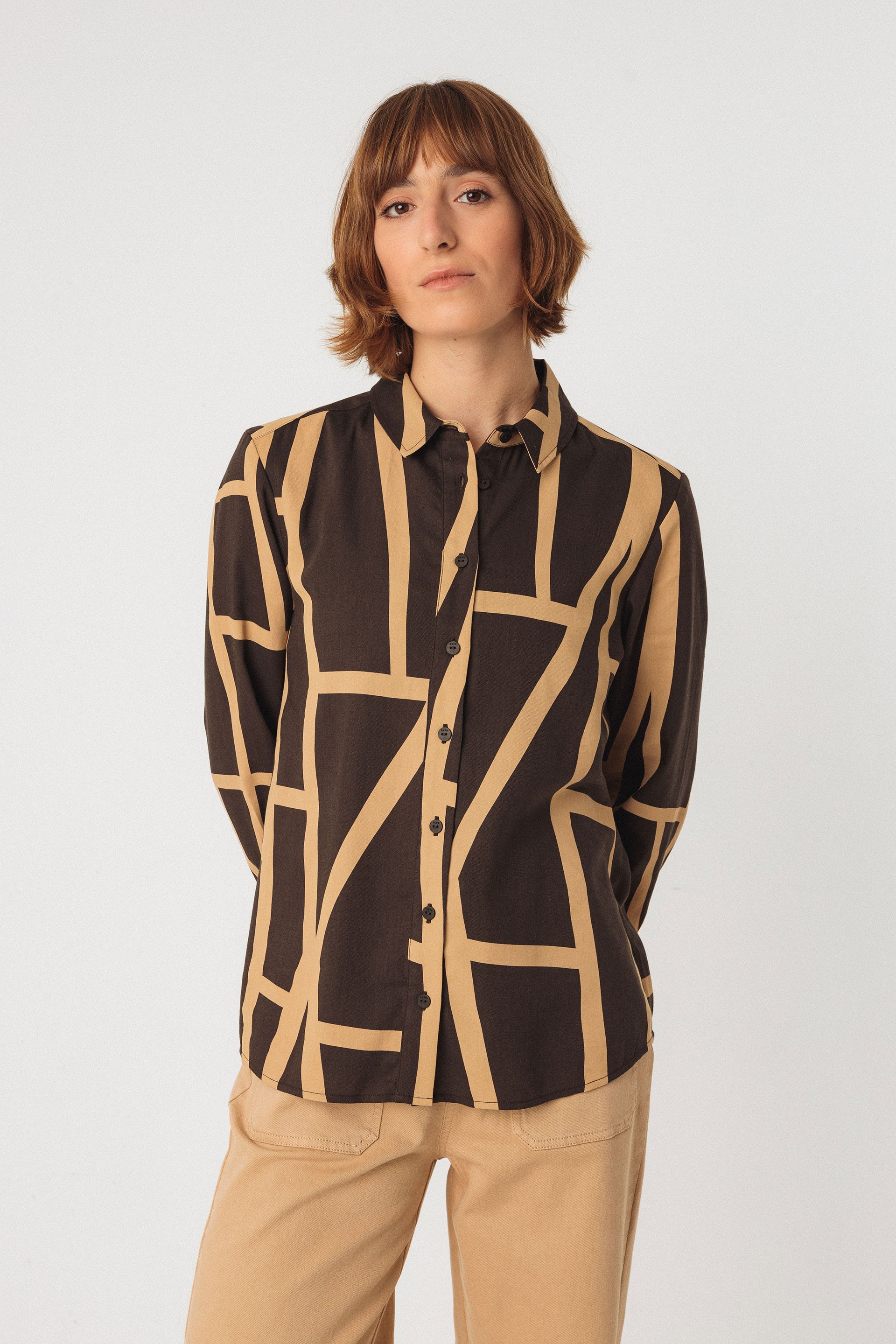 SKFK  Shirt Asune Brown