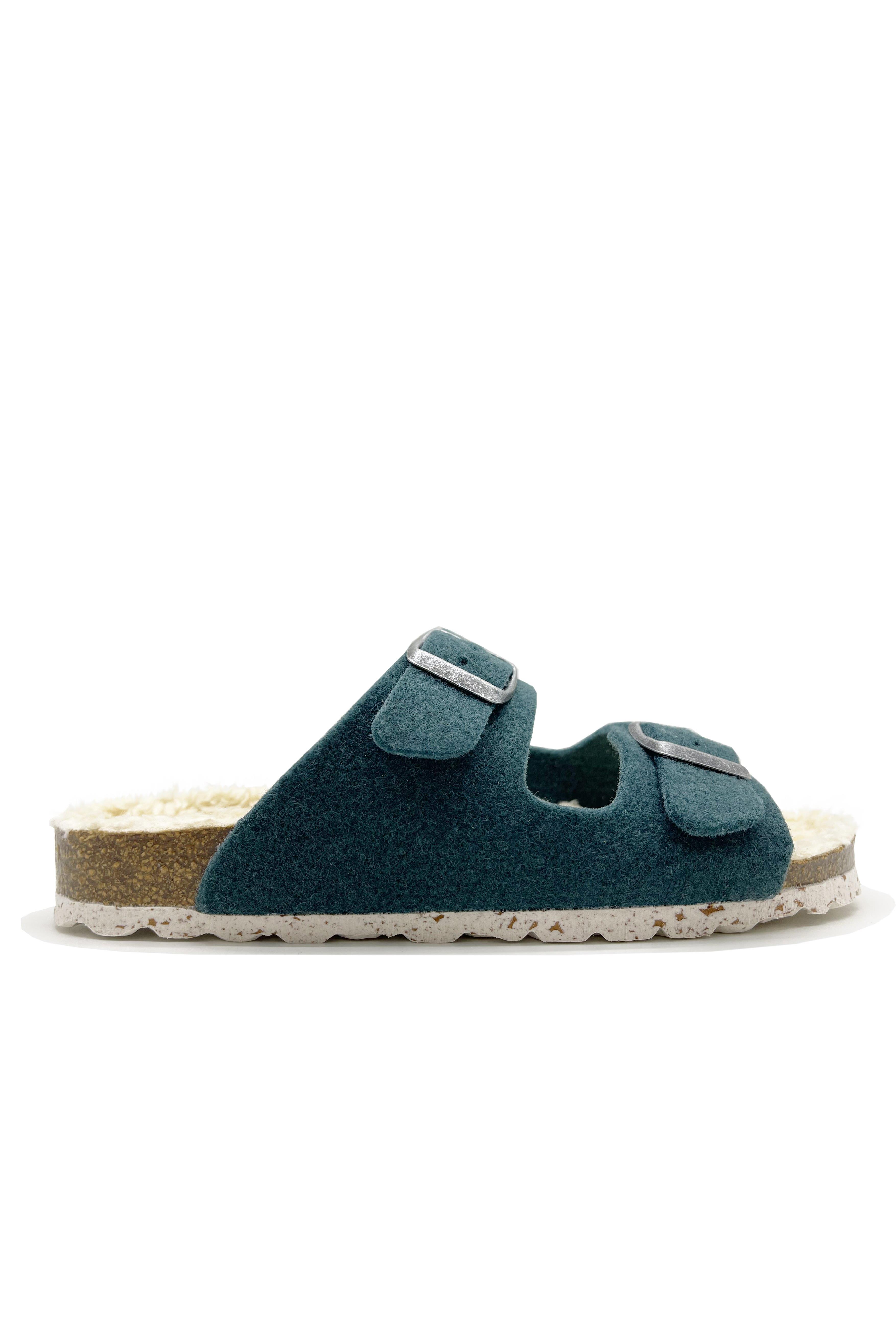 thies 1856  Slippers Pluche Olijf